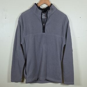 Foot locker Fleece 1/4 Zip Pullover Outdoor Hiking Gray Sz Med Sweatshirt Warm